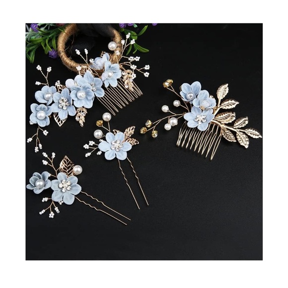 Wedding Hair clips Butterfly Clips Bridal Hair Accessories Pearl Hair Pins - Picture 8 of 9